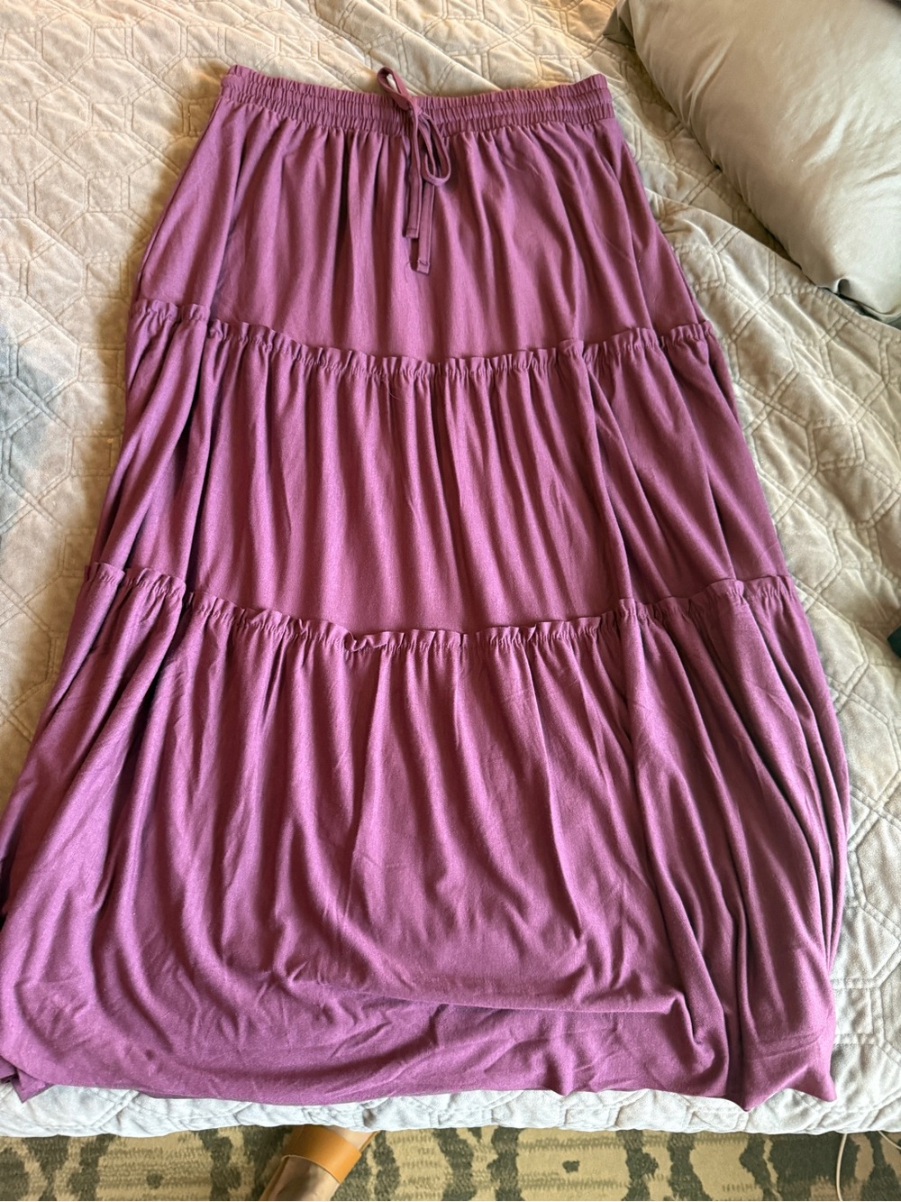 Zenana Women’s Tiered Maxi Skirt — Plum